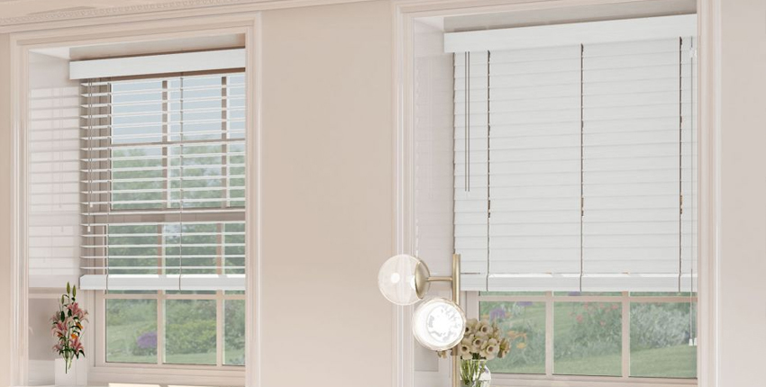 Faux wood venetian blinds