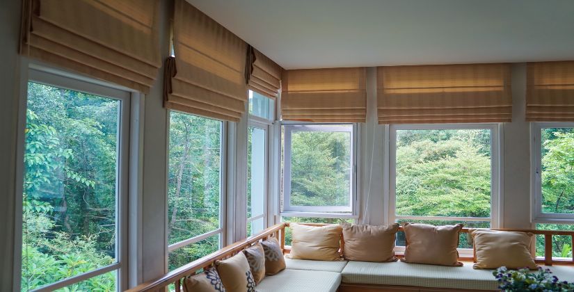 Roman Shades on Windows