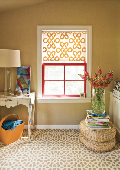 stencilled roller shades